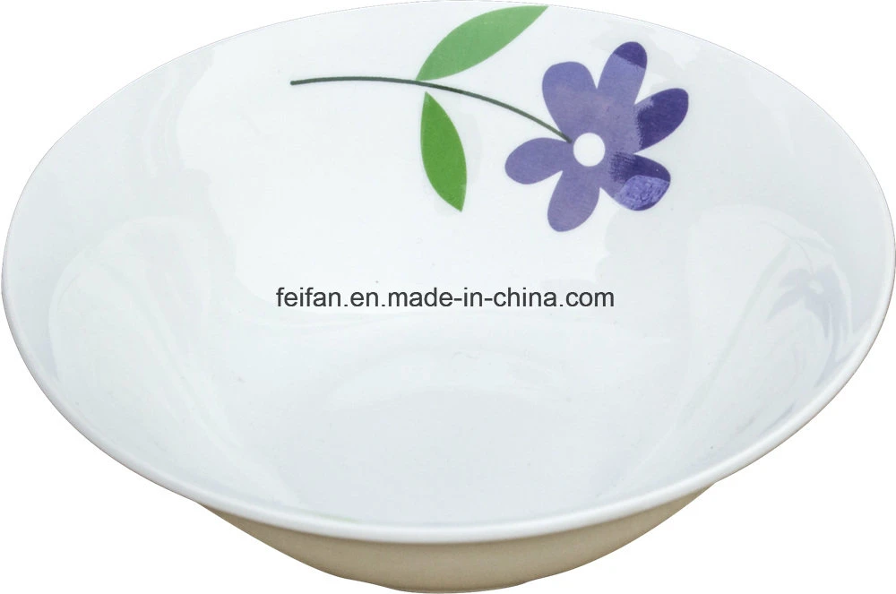 Hot Selling Ceramic Round Shoup Bowl with Different Flower Decor