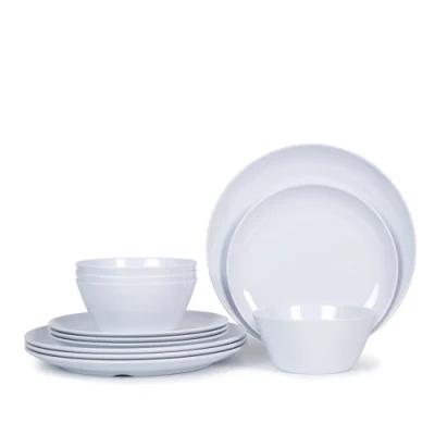 Solid White Colo Melamine Dinnerware Set