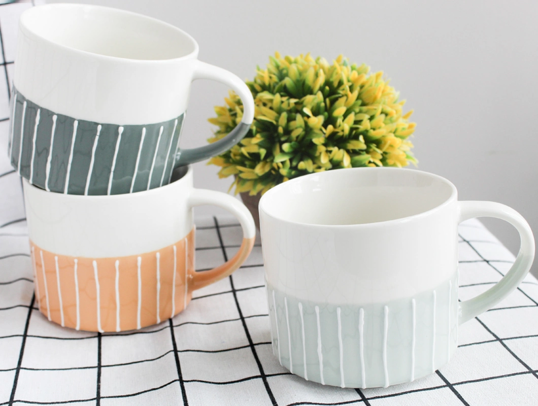 Ceramic Coffee Mug Set colorful Restaurant Mugs 12oz - Cup Set for Coffee, Tea, Cappuccino, Bohemia Style