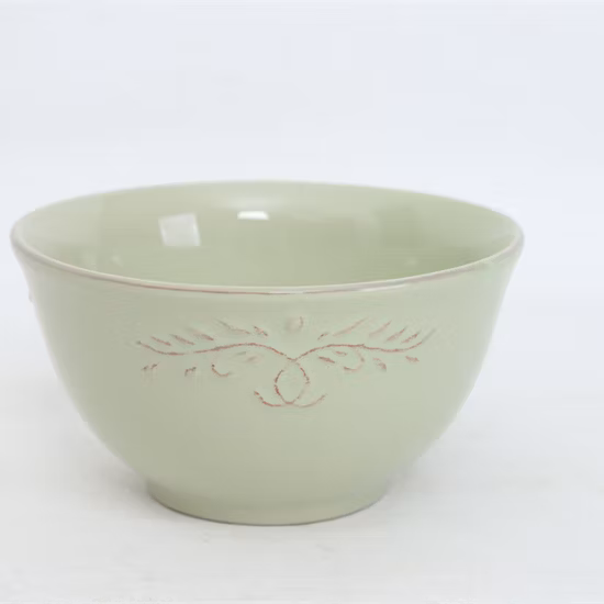 Hot Selling Ceramic Round Shoup Bowl with Different Flower Decor
