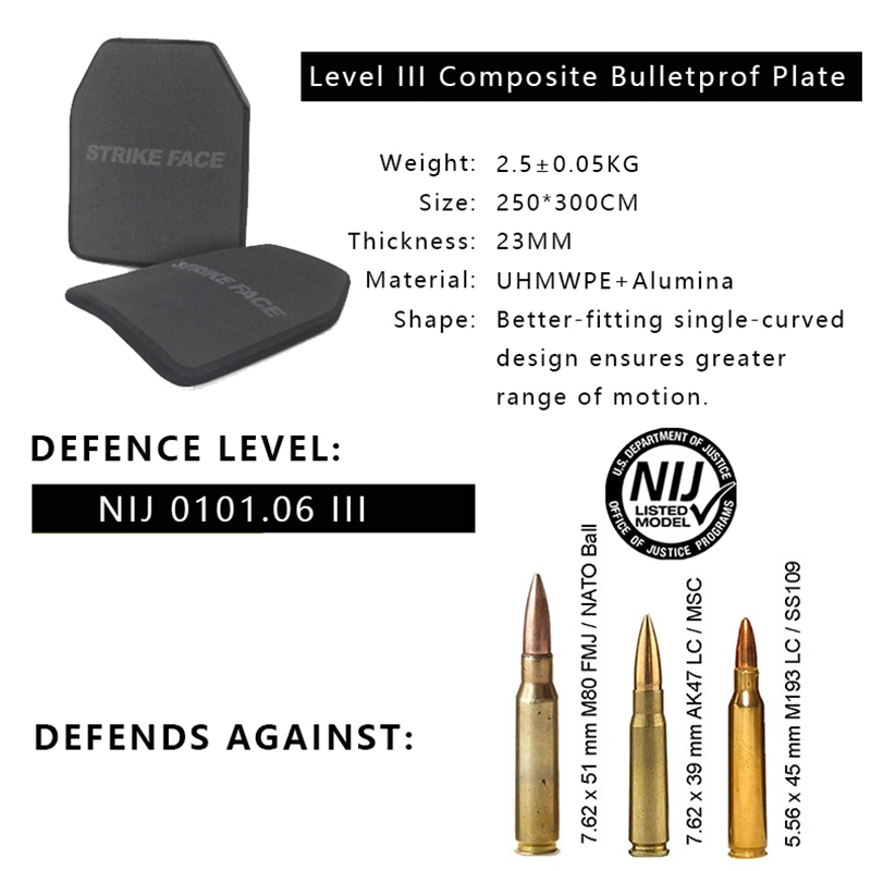 Nij IV Ceramic PE Aramid Body Armor Ballistic Bulletproof Plate