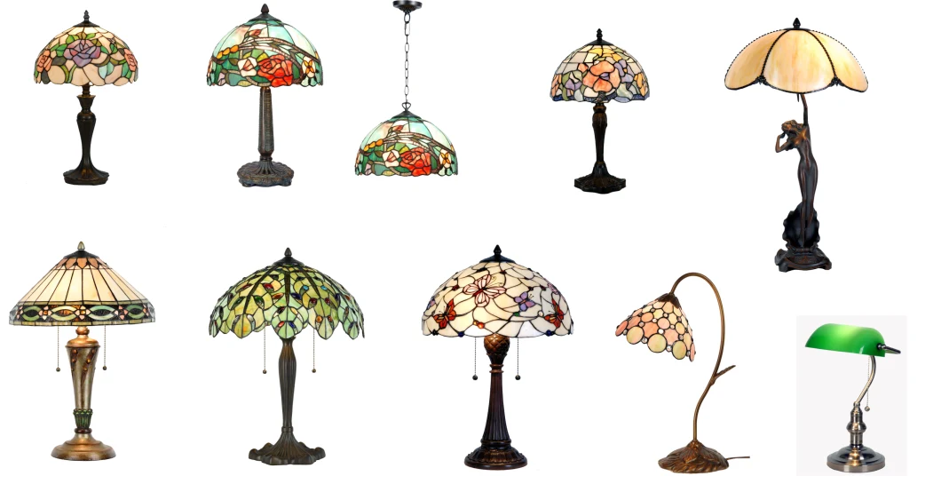 Tiffany 16&quot; Floral &amp; Dragonfly Table Lamp G161461- 1e/A1497K046 (Dia. 42*64cm) New Hot Selling Tiffany Shape Vintage Brass Table Lamp Indoor Decoration Adju