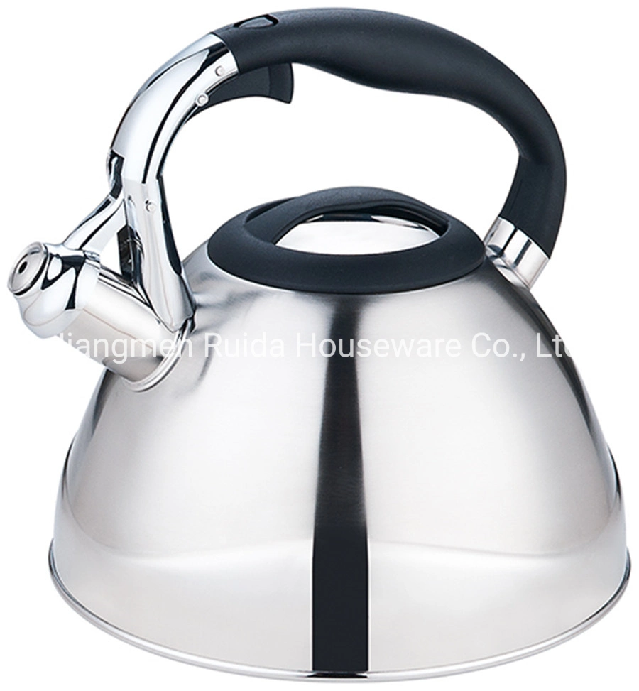 Stainless Steel Kitchenware Set on TV Selling 3.0 Liter Stainless Steel Tea Kettle in Silicon Handle and Ss Handles