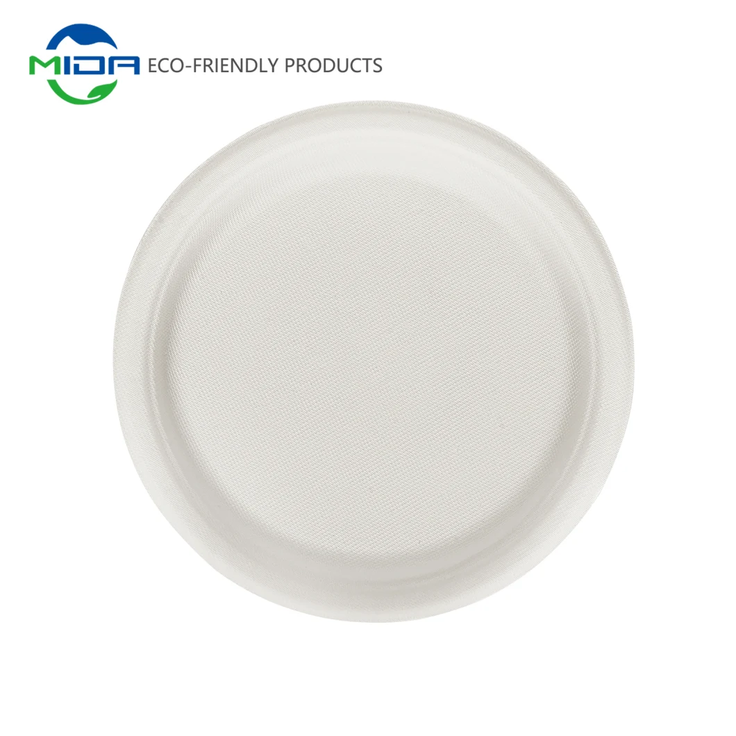 100% Custom High-End Disposable Dinnerware Round Biodegradable Plate