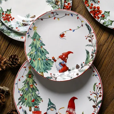 Christmas-Themed Ceramic Dinner Party Collection Christmas Decoration Gift Dinnerware Set