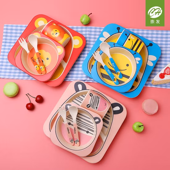 High Quality Melamine Bamboo Fiber Dinnerware Set Baby Feeding