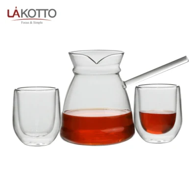 Hot Sale Lakotto with Handle Glassware Tea Cup Drinking Double Glass Mug