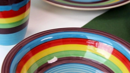 9inch Colored Hand Painting Dinner Set Pottery Ceramic Dinner Plate Porcelain Dinnerware